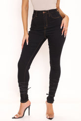 Can't Tie Me Down High Rise Skinny Jeans - Black Ins Street